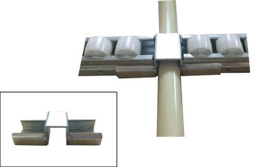 Steel Iron Galvanized Roller Track Connector Plastic White Wheels
