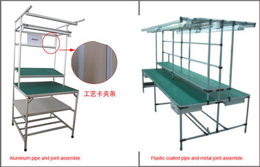 Lean Pipe Rack Workstation Industrial Workbench Aluminum Plastic Coated Metal Joint