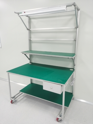 ESD Loading Aluminium Alloy Pipe Workbench Removable Custom Shelves
