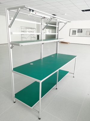 ESD Loading Aluminium Alloy Pipe Workbench Removable Custom Shelves