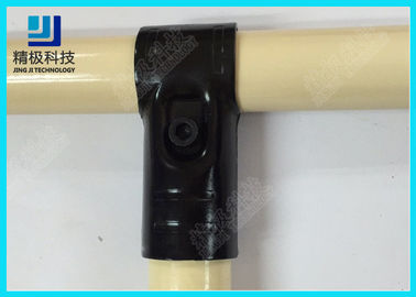 Adjustable Metal Joint for Pipe Rack , Thickness 23mm  T-Type Black Tubing Joint HJ-1