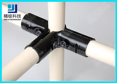 3 way Flexible Metal Pipe Joints Black Electrophoresis For Pipe Rack System