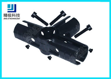 3 way Flexible Metal Pipe Joints Black Electrophoresis For Pipe Rack System