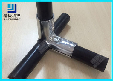 Chrome 90 Degree Vertical Metal Joint Chrome Pipe Connectors For ESD Pipe Rack