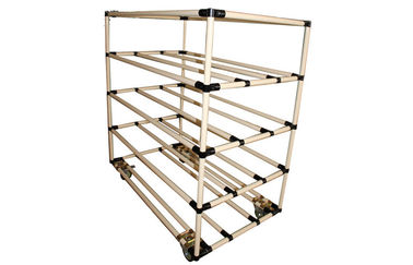 Flexible Glossy Steel Modular Pipe Rack 5 Tier Metal Shelving Flow Type