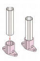 Aluminum Foot Cup Pipe Rack Fittings ISO9001 For 28mm Pipe