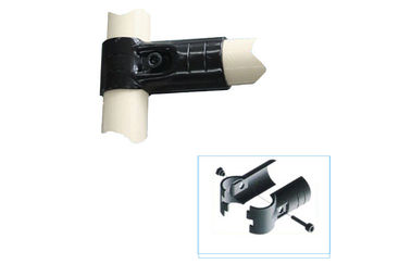 T-Joint Black Metal Clamp / Rust Protection Connector for ABS Coated Pipe