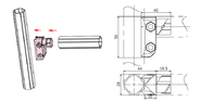 ADC-12 28mm Łącznik Rury Aluminiowej Montaż Stół Roboczy / Stojak Dystrybucyjny AL-1-C