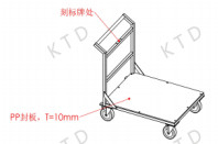 Process KUTED Transport Trolley , L Type Trolley II with Square Tube SUS304 201 PP