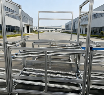 Trójwarstwowa wielokanalizowana, oświetlona, profiłowa, aluminiowa półka przepływowa, zaawansowana półka pierwsza w pierwszej, dla korytarzy warsztatów elektronicznych